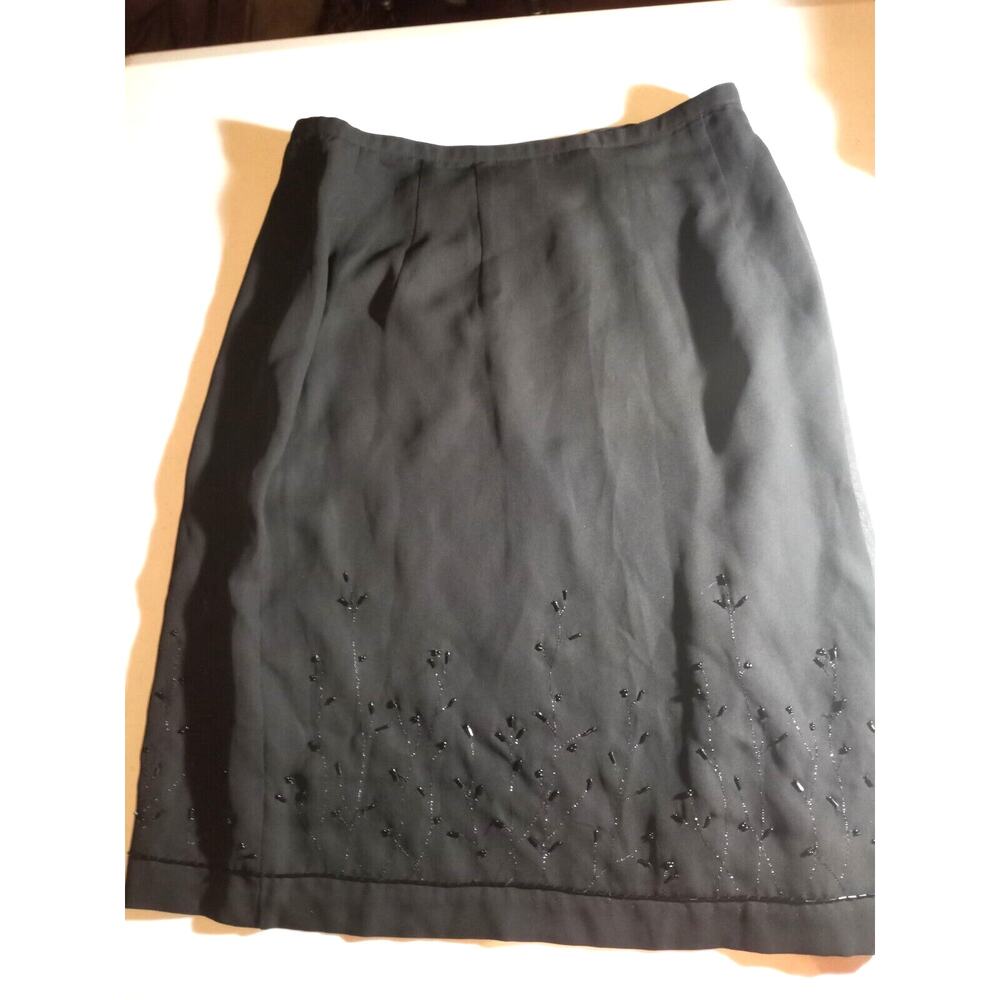 Emma James Black bottom beaded skirt NWT